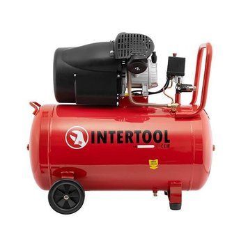 Компрессор 100 л, 2.23 кВт, 220 В, 8 атм, 354 л/мин, 2 цилиндра INTERTOOL PT-0005 PT-0005 фото