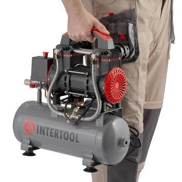 Компресор безмасляний асинхронний однофазний прямий 2 циліндри INTERTOOL PT-0015 PT-0015 фото