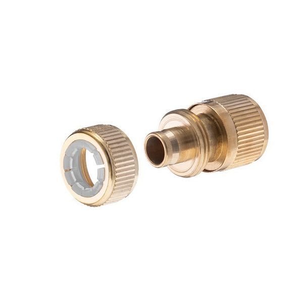 Комплект насадка латунная для полива 1/2", коннектор с аквастопом 1/2", коннектор 1/2", INTERTOOL GE-1426 GE-1426 фото