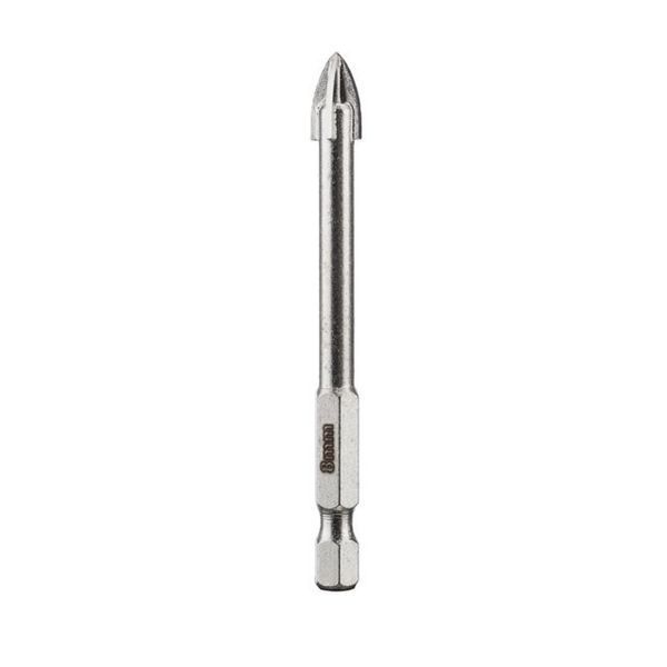 Свердло для скла та кераміки 8 мм HEX 1/4''(6.35 mm) INTERTOOL SD-0288 SD-0288 фото