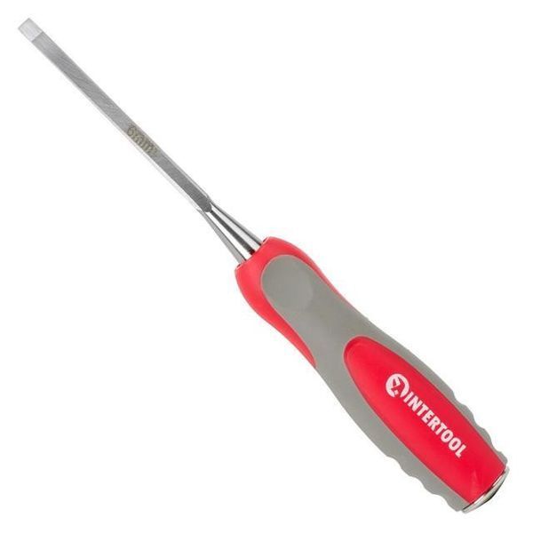 Стамеска 6 мм, Cr-V, двокомпонентна ручка INTERTOOL HT-3506 HT-3506 фото