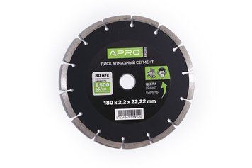 Диск отрезной по бетону 180х2,2х22,22мм (22-24%) Сегмент APRO 830010 830010 фото