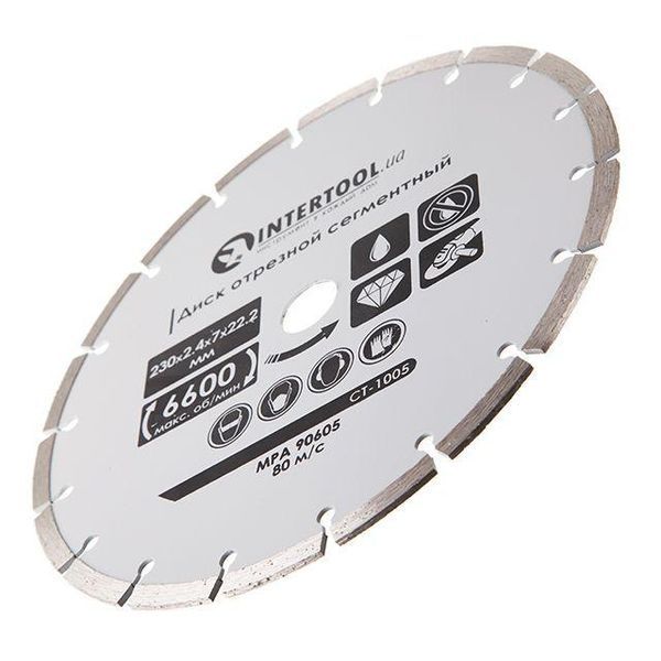 Диск відрізний сегментний, алмазний INTERTOOL CT-1005 CT-1005 фото