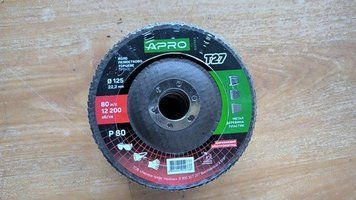 Круг лепестково-торцевой циркониевый Р80 прямой 125х22.2мм (Т27) (КЛТ) APRO 830483 830483 фото