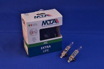 Лампа автомобильная H1 12V 55W P14.5S EXTRA LIFE (2шт) (ближняя/дальняя, противотуманная) MTA 80115 ELB2 80115 ELB2 фото