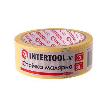 Лента малярная 38мм, 20м, желтая INTERTOOL DM-3820 DM-3820 фото