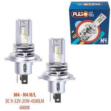 Лампи PULSO M4-H4-H/L/LED-chips CREE/9-32v/2x25w/4500Lm/6000K (M4-H4) M4-H4 фото