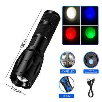 Ліхтар X10-4XPE LED (WHITE+RED+BLUE+GREEN), Li-Ion акум., ЗУ microUSB, zoom X10-4XPE LED фото