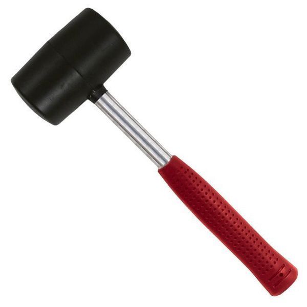 Киянка гумова 900 г. 90 мм, чорна гума, металік. ручка INTERTOOL HT-0233 HT-0233 фото