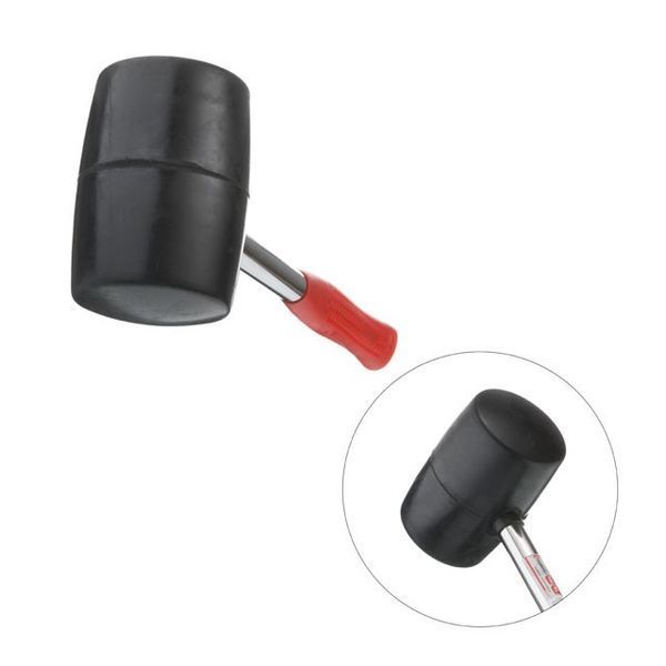 Киянка гумова 900 г. 90 мм, чорна гума, металік. ручка INTERTOOL HT-0233 HT-0233 фото