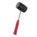 Киянка гумова 900 г. 90 мм, чорна гума, металік. ручка INTERTOOL HT-0233 HT-0233 фото 3