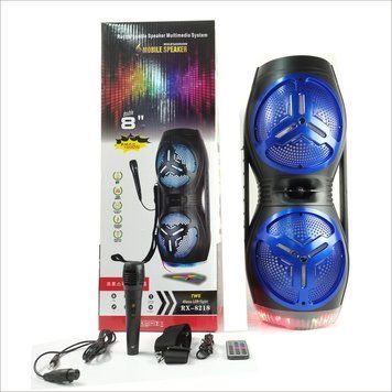 Портативна Бездротова Bluetooth колонка+світломузика, мікрофон,караоке RX-8218 RX-8218 фото