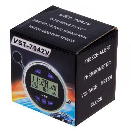 Термометр внутр. наруж./годинник/вольтметр/підсвічування VST 7042V (VsT-7042V) VsT-7042V фото