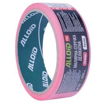 Alloid Pro. Стрічка малярська делікатна, рисова, рожева 30 мм х 20 м, 100 мкм MTP-1003020 фото