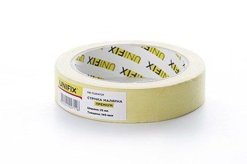 Стрічка клейка малярська MR-7520472P преміум 25 мм*40м UNIFIX MR-7520472P MR-7520472P фото