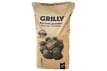 Вугілля деревний ресторанний 10 кг Grilly GR-65193 GR-65193 фото