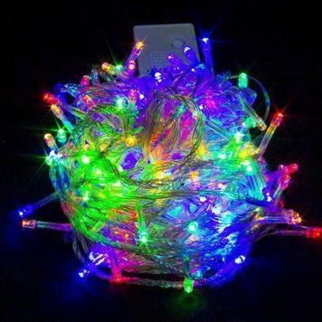 Гирлянда новогодняя светодиодная, 100 LED лампочек, 9 метров. Микс (Разноцветная) RD7138 фото
