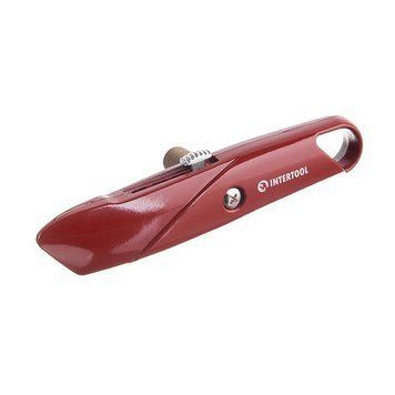 Нож с выдвижным трапециевидным лезвием, металлический корпус INTERTOOL HT-0505 HT-0505 фото