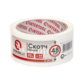 Скотч белый 48мм*50м*44мкм INTERTOOL KT-0917 KT-0917 фото