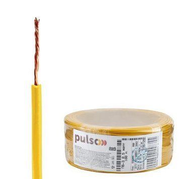 Гибкий провод PULSO ПВ-3 0,5 мм2, жёлтый, бухта 100 м P12013 фото