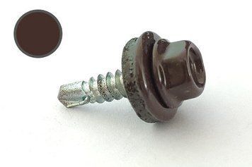 Саморез кровельный 4,8*19 DIN 7504K RAL 8017 по металлу (пач 50шт) (цвет - шоколадно-коричневый) APRO 9R648198017 9R648198017 фото
