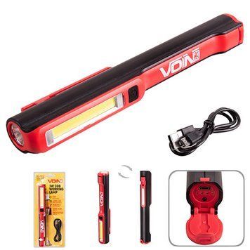 Переноска "VOIN" VL-102, 3W-COB+3W XPE/АКБ1200mAh/магніт/інд. заряду (VL-102) VL-102 фото
