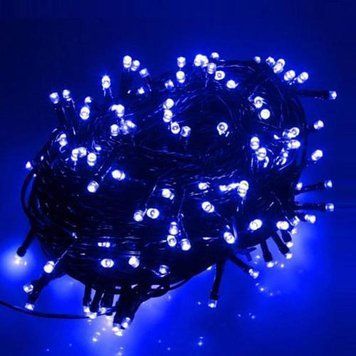 Гирлянда Новогодняя Диод 200LED Провод-Чёрный, Цвет ламп-Синий RD9029 фото