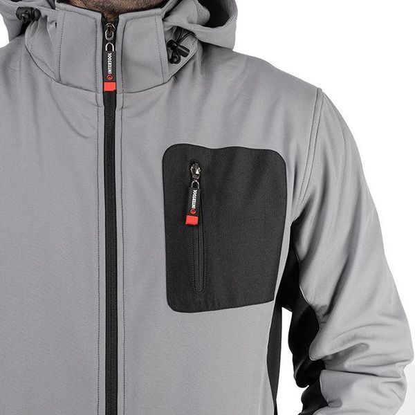 Куртка SOFTSHELL світло&nbsp;сіро-чорна, з капюшоном, тришарова, INTERTOOL SP-3123 SP-3123 фото