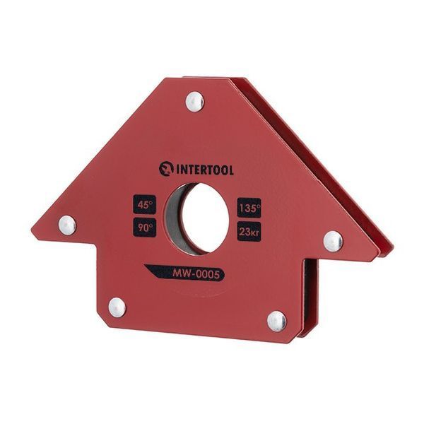 Держатель магнитный для сварки стрела, 45&deg;, 90&deg;,135&deg;, 23 кг, 90&times;100&times;17 мм INTERTOOL MW-0005 MW-0005 фото