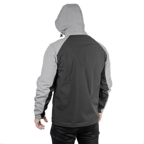 Куртка SOFTSHELL світло&nbsp;сіро-чорна, з капюшоном, тришарова, INTERTOOL SP-3123 SP-3123 фото