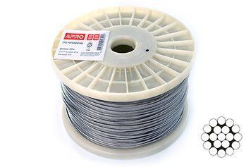 Трос 1мм DIN 3053 (1х19) нержавеющий А2 200м APRO WR-G30531N WR-G30531N фото