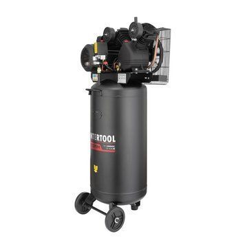 Компрессор 100 л, вертикальный, 3 кВт, 220 В, 10 атм, 500 л/мин, 2 цилиндра INTERTOOL PT-0017 PT-0017 фото
