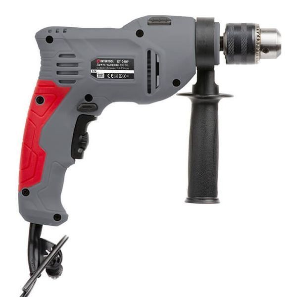 Дриль ударний 600 Вт, 0-3000 об./хв, 1.5-13 мм, реверс INTERTOOL DT-0109 DT-0109 фото