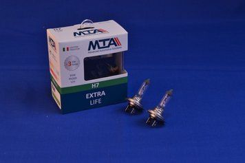 Лампа автомобильная H7 12V 55W PX26D EXTRA LIFE (2шт) (ближняя/дальняя, противотуманная) MTA 80715 ELB2 80715 ELB2 фото