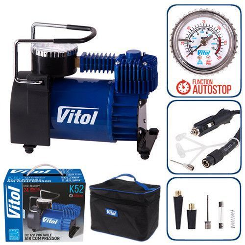 Компрессор "ViTOL" К-52 150psi/15Amp/40л/Автостоп/прикуриватель (К-52) K-52 фото