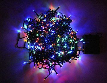Гирлянда Новогодняя Линза 200LED Провод-Черный, Цвет ламп-Микс RD104 фото