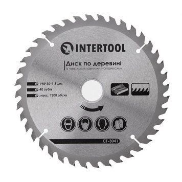 Диск пильний по дереву з твердосплавними напайками INTERTOOL CT-3041 CT-3041 фото