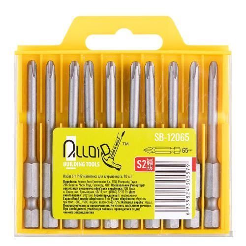 Alloid. Набір біт магнітних для шурупокрута PH2 65 мм, S2 (10 шт.) (SB-12065) SB-12065 фото