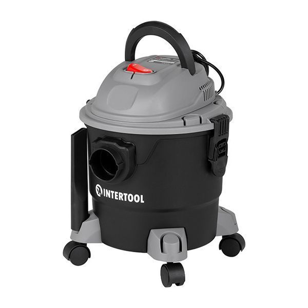Пылесос строительный 1.0 кВт, бак 15 л., пластик, >17кПа INTERTOOL DT-1015 DT-1015 фото