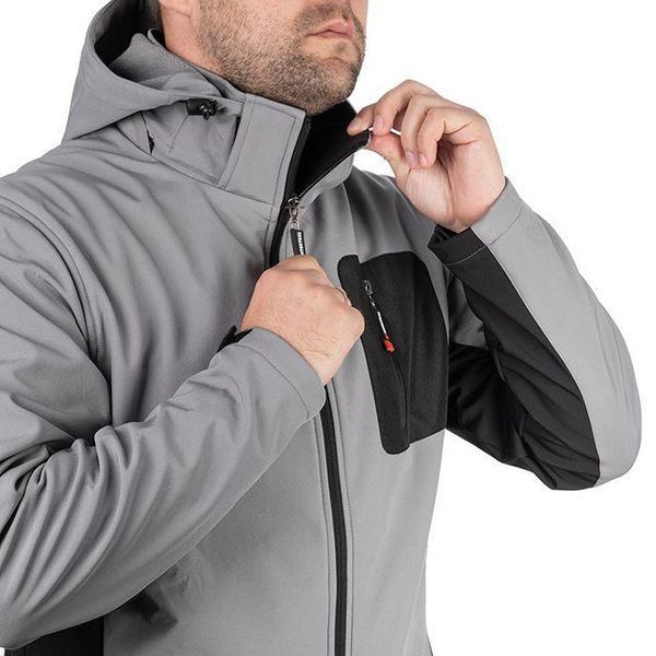 Куртка SOFTSHELL світло&nbsp;сіро-чорна, з капюшоном, тришарова, INTERTOOL SP-3125 SP-3125 фото