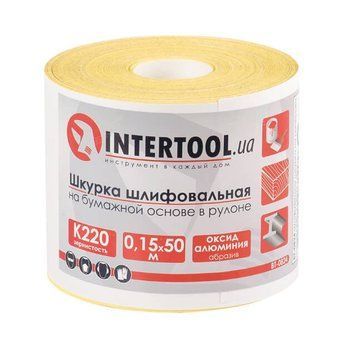Шліфувальна шкурка на паперовій основі К220, 115 мм*50 м. INTERTOOL BT-0824 BT-0824 фото