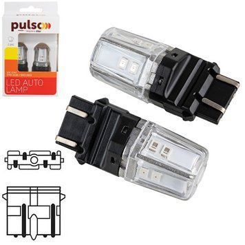 Лампа PULSO/габаритная/LED 3157/W2.5x16q/12SMD-2835/2контакта/9-36v/120/50lm/RED (LP-66315R) LP-66315R фото