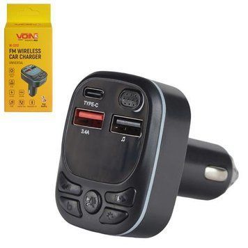 Модулятор FM, VOIN W-3310, 12-24V 2 USB 3.4A, PD 20W, BT5.0, Hands free, ambient light W-3310 фото