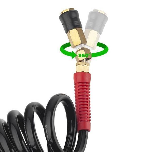 Шланг BLACK M-Flex 8х12мм, 15м спиральный полиуретановый c поворотным шарниром STORM INTERTOOL PT-1797 PT-1797 фото