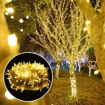 Гирлянда Новогодняя Нить Уличная 100LED 10м 220В, Цвет ламп Белый Теплый RD7099 фото