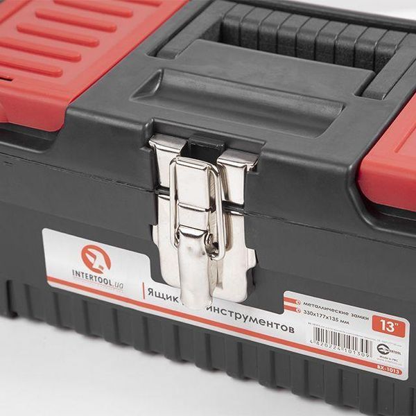 Ящик для инструментов с металлическими замками 13", 330*177*135 мм INTERTOOL BX-1013 BX-1013 фото