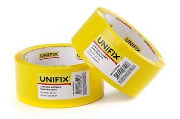 Лента клейкая упаковочная желтая 45мм 200 SKW-5400266 UNIFIX SKY-5400266 SKY-5400266 фото