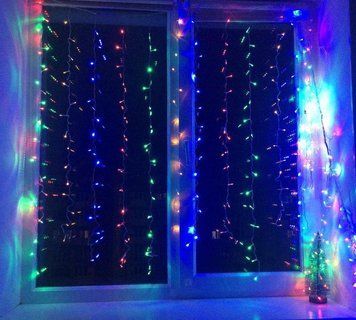 Гирлянда Новогодняя Штора 150LED 3мх1м, 15LEDX10 сосулек, Цвет ламп Микс RD9001 фото