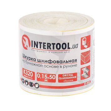 Шліфувальна шкурка на паперовій основі К320, 115 мм*50 м. INTERTOOL BT-0826 BT-0826 фото