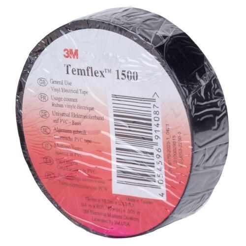 Изолента 3М Temflex 150 18mm*20м*0.13mm (чёрная) 3M 150 TF BLACK фото